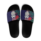 Maori Wheku Meri Kirihimete Personalised Slide Sandals All Blue Indigenous Maori Motif - Aussie Hoodie