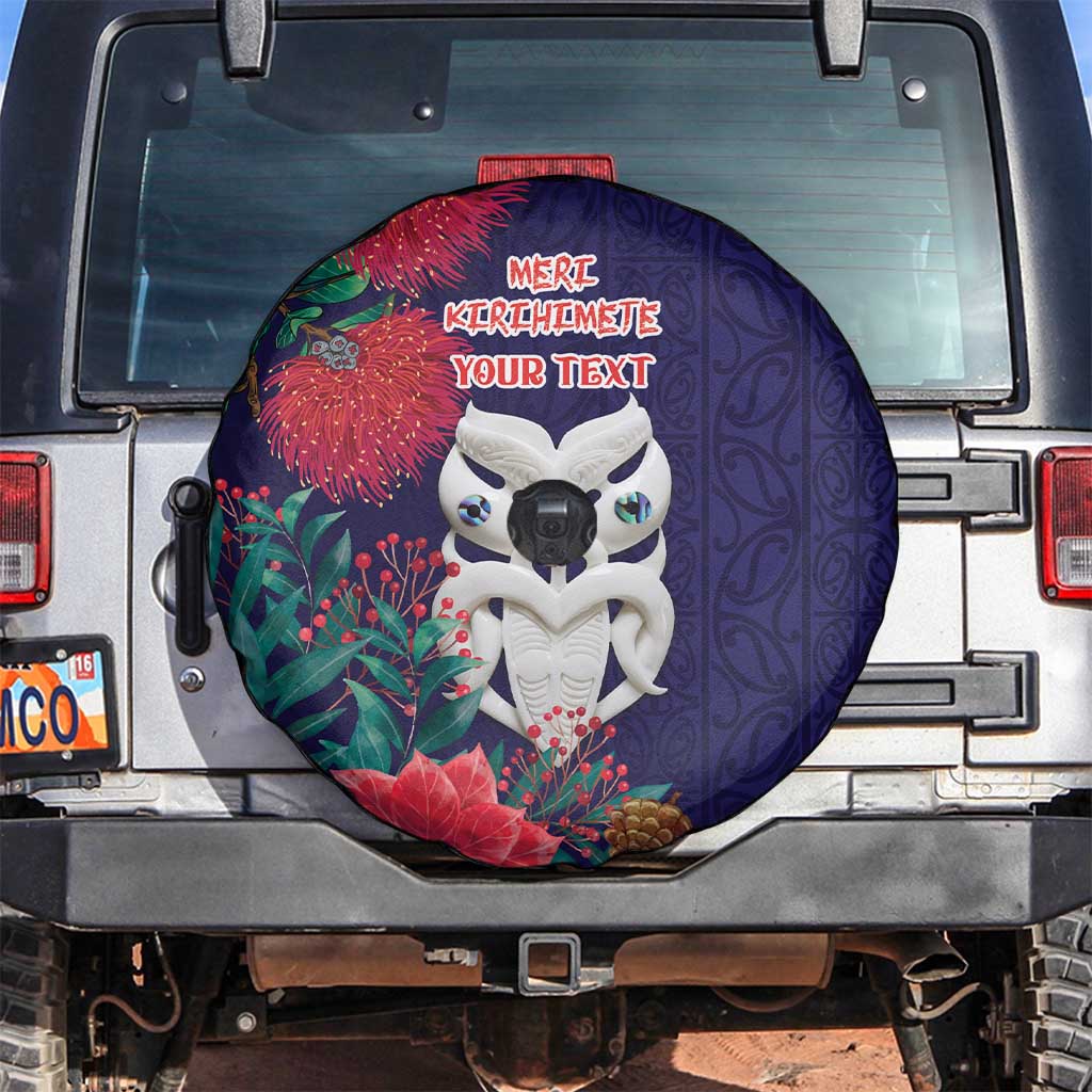 Maori Wheku Meri Kirihimete Personalised Spare Tire Cover All Blue Indigenous Maori Motif - Aussie Hoodie