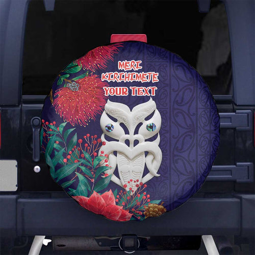 Maori Wheku Meri Kirihimete Personalised Spare Tire Cover All Blue Indigenous Maori Motif - Aussie Hoodie