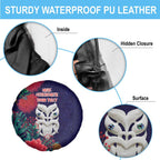 Maori Wheku Meri Kirihimete Personalised Spare Tire Cover All Blue Indigenous Maori Motif - Aussie Hoodie