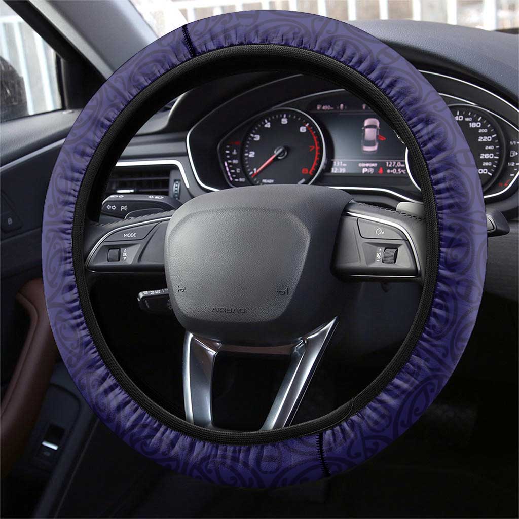 Maori Wheku Meri Kirihimete Steering Wheel Cover All Blue Indigenous Maori Motif - Aussie Hoodie