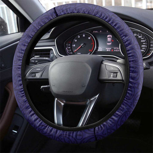 Maori Wheku Meri Kirihimete Steering Wheel Cover All Blue Indigenous Maori Motif - Aussie Hoodie
