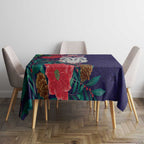 Maori Wheku Meri Kirihimete Personalised Tablecloth All Blue Indigenous Maori Motif - Aussie Hoodie