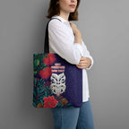 Maori Wheku Meri Kirihimete Personalised Tote Bag All Blue Indigenous Maori Motif - Aussie Hoodie