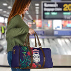 Maori Wheku Meri Kirihimete Personalised Travel Bag All Blue Indigenous Maori Motif - Aussie Hoodie