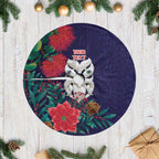 Maori Wheku Meri Kirihimete Personalised Tree Skirt All Blue Indigenous Maori Motif - Aussie Hoodie