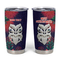 Maori Wheku Meri Kirihimete Personalised Tumbler Cup All Blue Indigenous Maori Motif - Aussie Hoodie