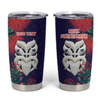 Maori Wheku Meri Kirihimete Personalised Tumbler Cup All Blue Indigenous Maori Motif - Aussie Hoodie