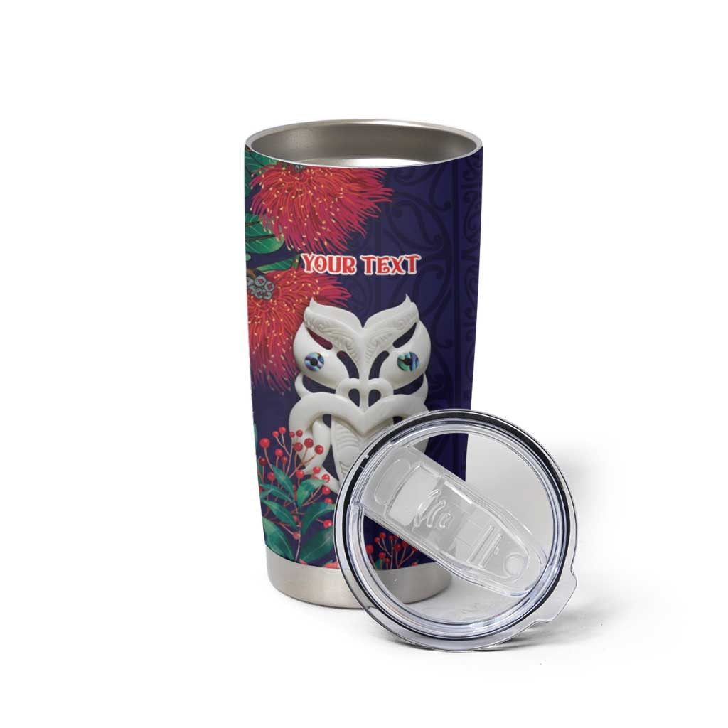 Maori Wheku Meri Kirihimete Personalised Tumbler Cup All Blue Indigenous Maori Motif - Aussie Hoodie