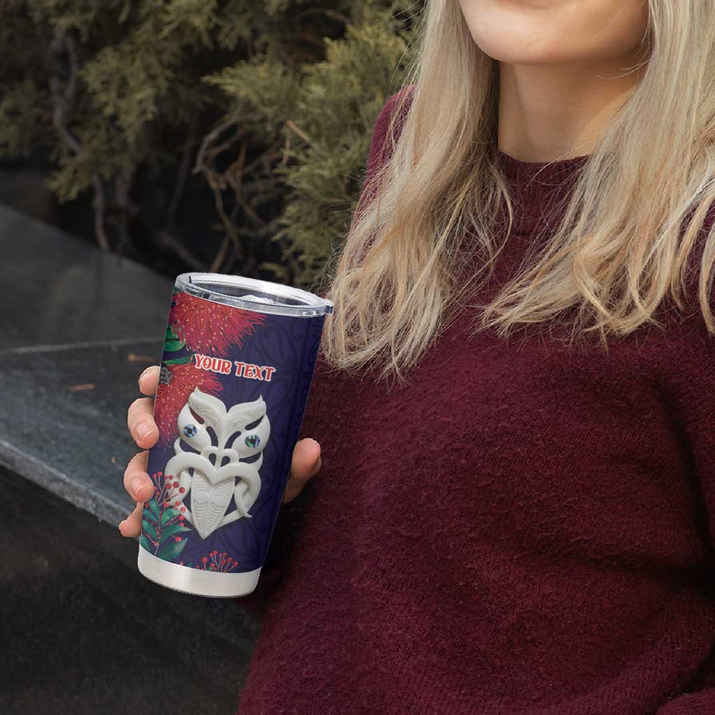 Maori Wheku Meri Kirihimete Personalised Tumbler Cup All Blue Indigenous Maori Motif - Aussie Hoodie