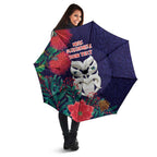 Maori Wheku Meri Kirihimete Personalised Umbrella All Blue Indigenous Maori Motif - Aussie Hoodie