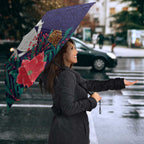 Maori Wheku Meri Kirihimete Personalised Umbrella All Blue Indigenous Maori Motif - Aussie Hoodie