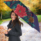Maori Wheku Meri Kirihimete Personalised Umbrella All Blue Indigenous Maori Motif - Aussie Hoodie
