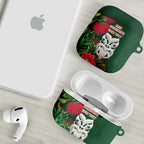 Maori Wheku Meri Kirihimete Personalised AirPods Case All Green Indigenous Maori Motif - Aussie Hoodie