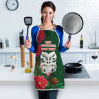 Maori Wheku Meri Kirihimete Personalised Apron All Green Indigenous Maori Motif - Aussie Hoodie