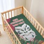 Maori Wheku Meri Kirihimete Personalised Baby Bed Cover All Green Indigenous Maori Motif