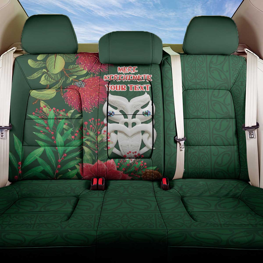 Maori Wheku Meri Kirihimete Personalised Back Car Seat Cover All Green Indigenous Maori Motif - Aussie Hoodie