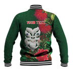 Maori Wheku Meri Kirihimete Personalised Baseball Jacket All Green Indigenous Maori Motif - Aussie Hoodie