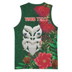 Maori Wheku Meri Kirihimete Personalised Basketball Jersey All Green Indigenous Maori Motif - Aussie Hoodie
