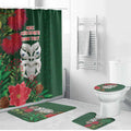 Maori Wheku Meri Kirihimete Personalised Bathroom Set All Green Indigenous Maori Motif - Aussie Hoodie