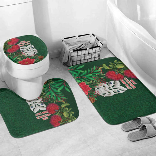 Maori Wheku Meri Kirihimete Personalised Bathroom Set All Green Indigenous Maori Motif - Aussie Hoodie
