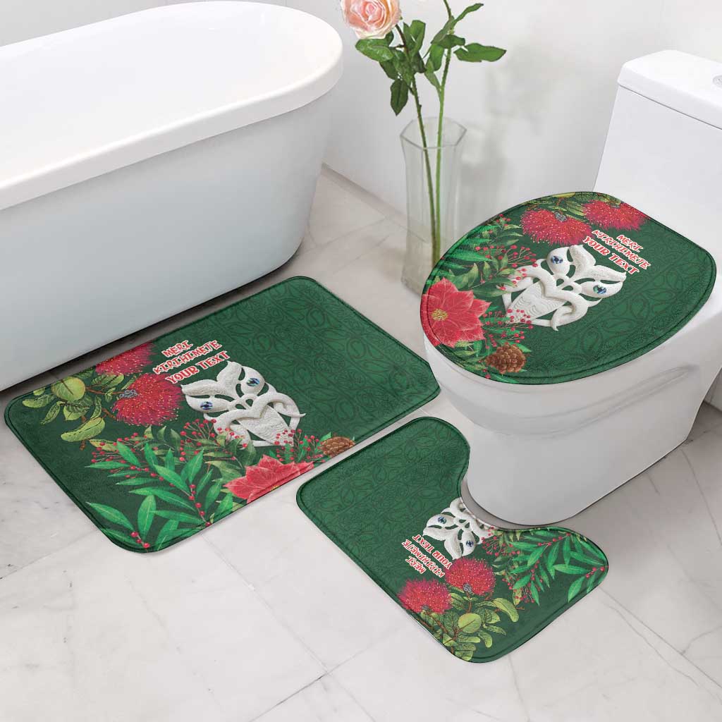 Maori Wheku Meri Kirihimete Personalised Bathroom Set All Green Indigenous Maori Motif - Aussie Hoodie