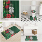 Maori Wheku Meri Kirihimete Personalised Bathroom Set All Green Indigenous Maori Motif - Aussie Hoodie