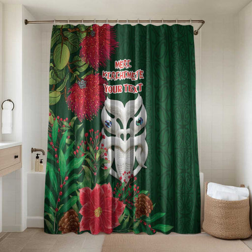 Maori Wheku Meri Kirihimete Personalised Bathroom Set All Green Indigenous Maori Motif - Aussie Hoodie