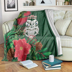 Maori Wheku Meri Kirihimete Personalised Blanket All Green Indigenous Maori Motif - Aussie Hoodie