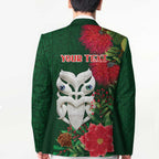 Maori Wheku Meri Kirihimete Personalised Blazer All Green Indigenous Maori Motif - Aussie Hoodie