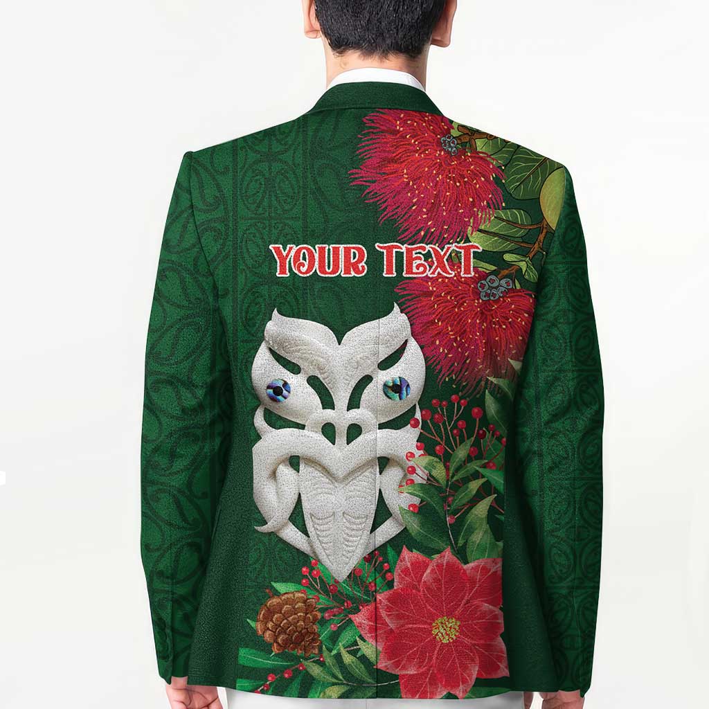 Maori Wheku Meri Kirihimete Personalised Blazer All Green Indigenous Maori Motif - Aussie Hoodie