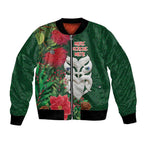 Maori Wheku Meri Kirihimete Personalised Bomber Jacket All Green Indigenous Maori Motif - Aussie Hoodie