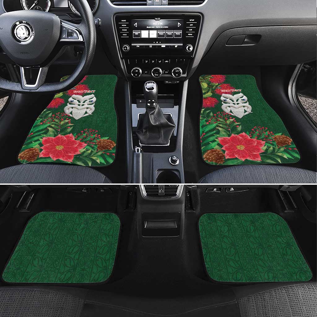 Maori Wheku Meri Kirihimete Personalised Car Mats All Green Indigenous Maori Motif - Aussie Hoodie