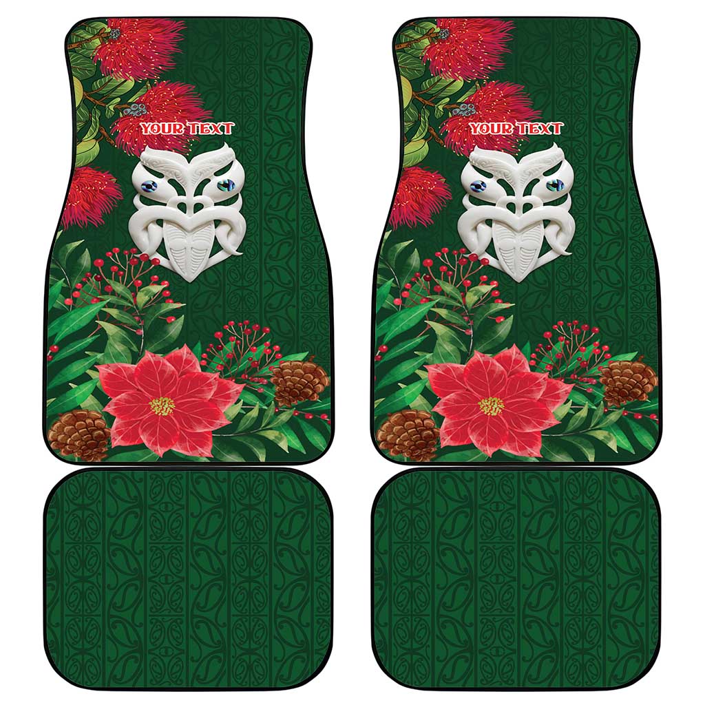 Maori Wheku Meri Kirihimete Personalised Car Mats All Green Indigenous Maori Motif - Aussie Hoodie