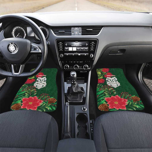 Maori Wheku Meri Kirihimete Personalised Car Mats All Green Indigenous Maori Motif - Aussie Hoodie