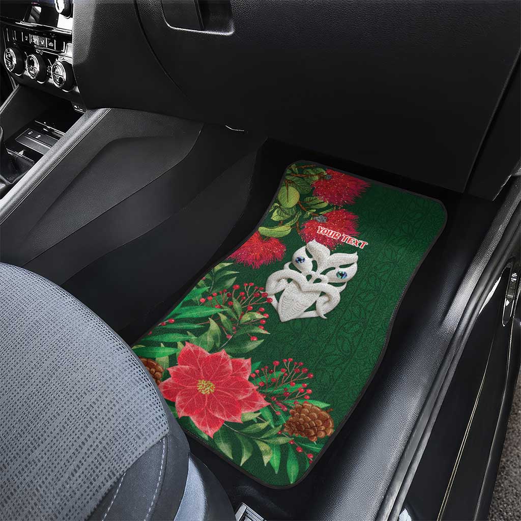 Maori Wheku Meri Kirihimete Personalised Car Mats All Green Indigenous Maori Motif - Aussie Hoodie