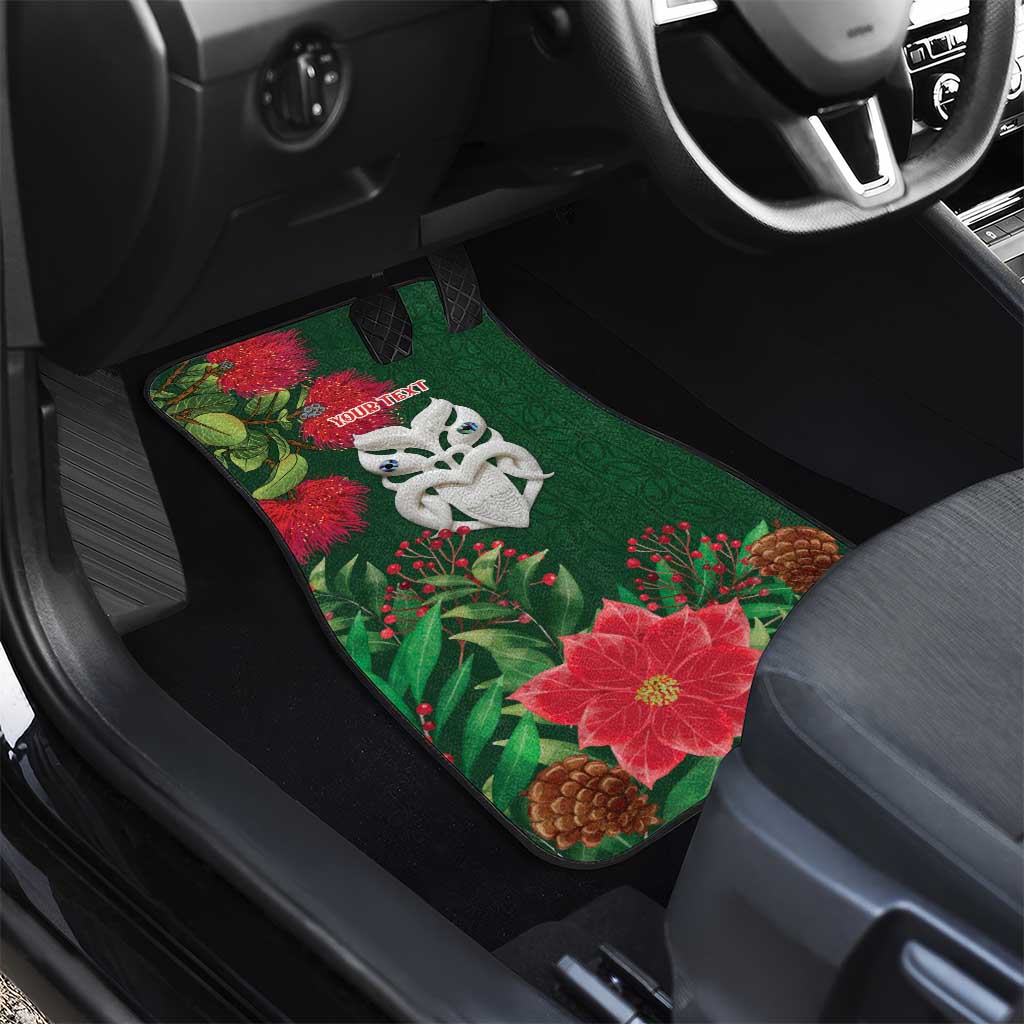 Maori Wheku Meri Kirihimete Personalised Car Mats All Green Indigenous Maori Motif - Aussie Hoodie
