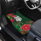 Maori Wheku Meri Kirihimete Personalised Car Mats All Green Indigenous Maori Motif - Aussie Hoodie