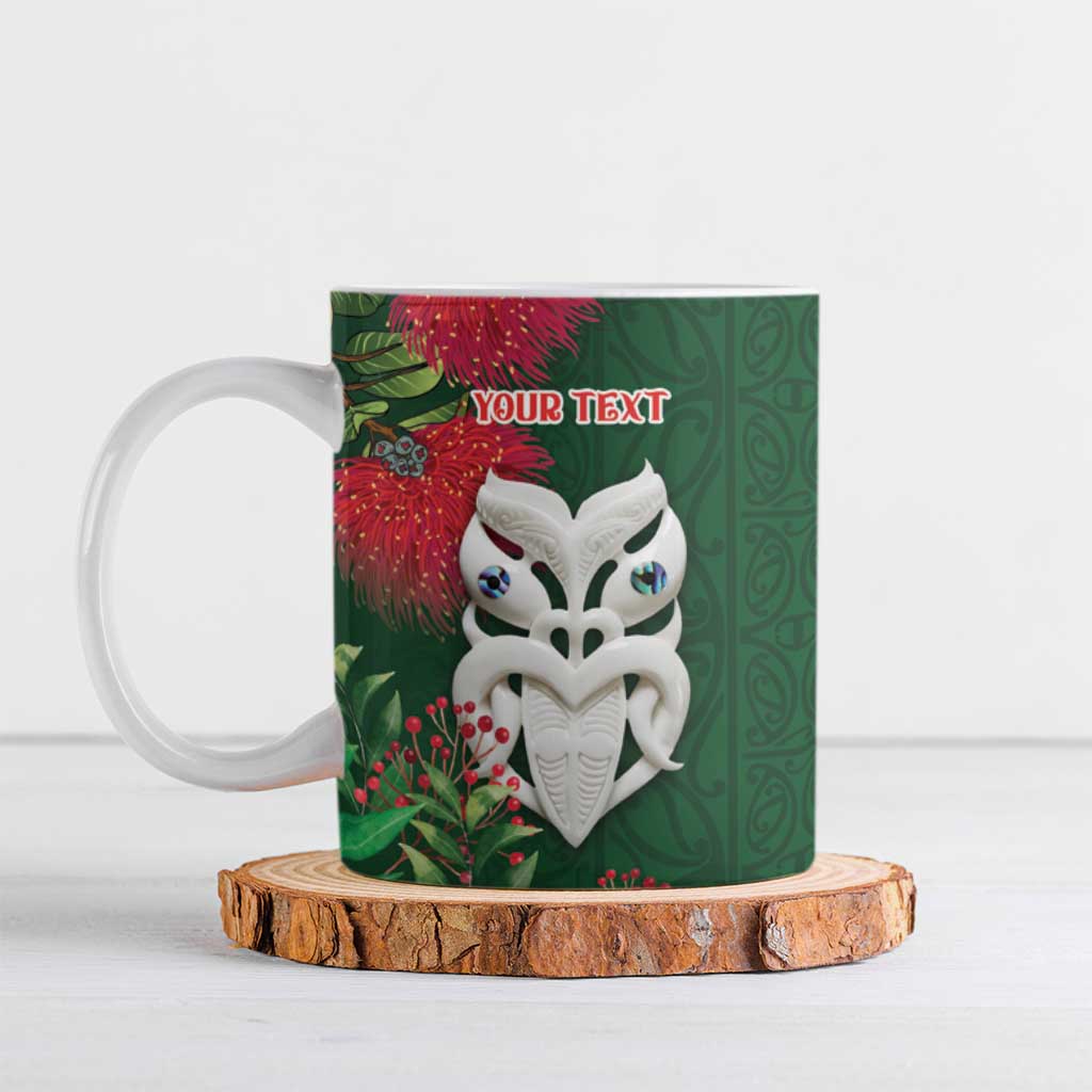 Maori Wheku Meri Kirihimete Personalised Ceramic Mug All Green Indigenous Maori Motif - Aussie Hoodie