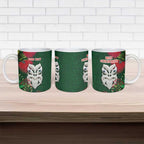 Maori Wheku Meri Kirihimete Personalised Ceramic Mug All Green Indigenous Maori Motif - Aussie Hoodie