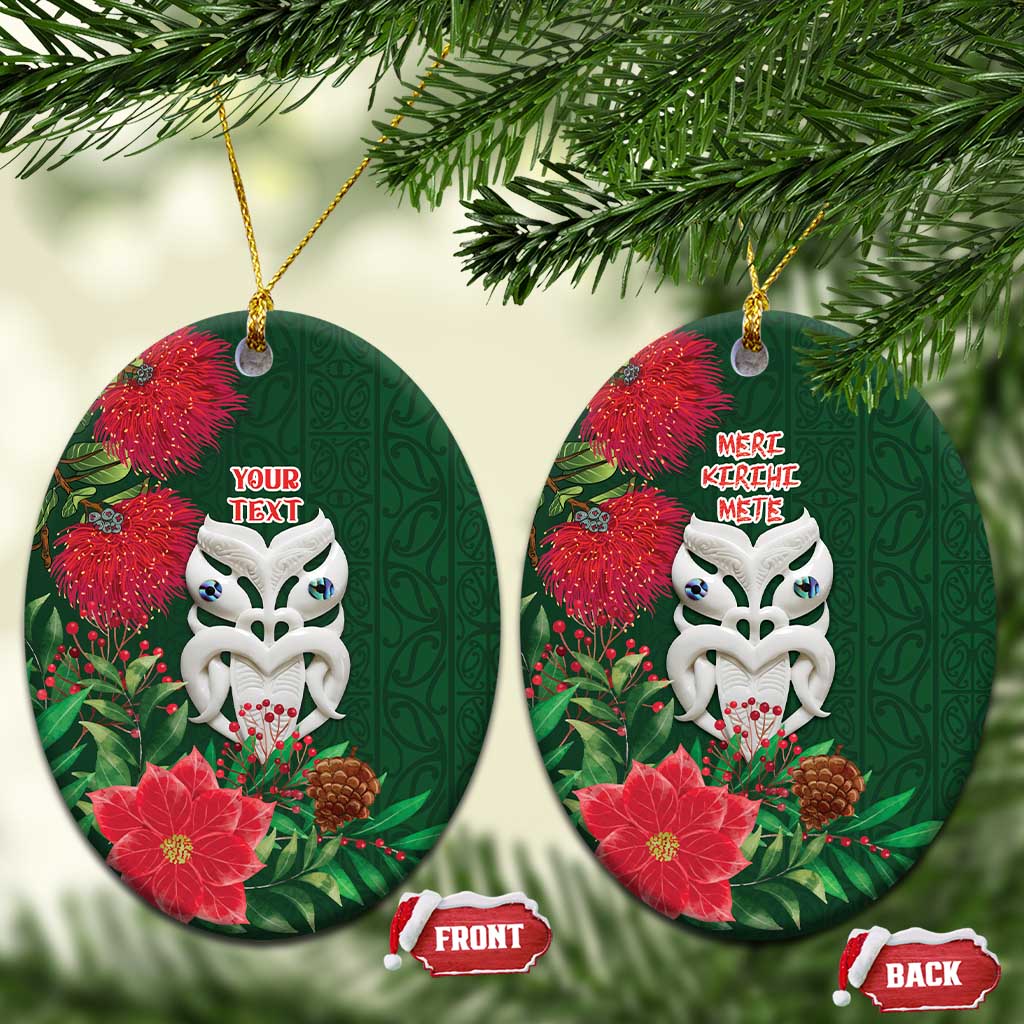 Maori Wheku Meri Kirihimete Personalised Ceramic Ornament All Green Indigenous Maori Motif - Aussie Hoodie