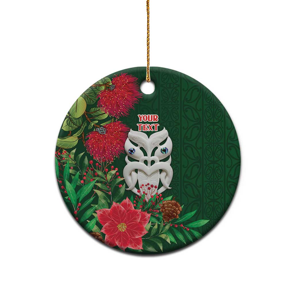 Maori Wheku Meri Kirihimete Personalised Ceramic Ornament All Green Indigenous Maori Motif - Aussie Hoodie