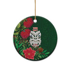 Maori Wheku Meri Kirihimete Personalised Ceramic Ornament All Green Indigenous Maori Motif - Aussie Hoodie