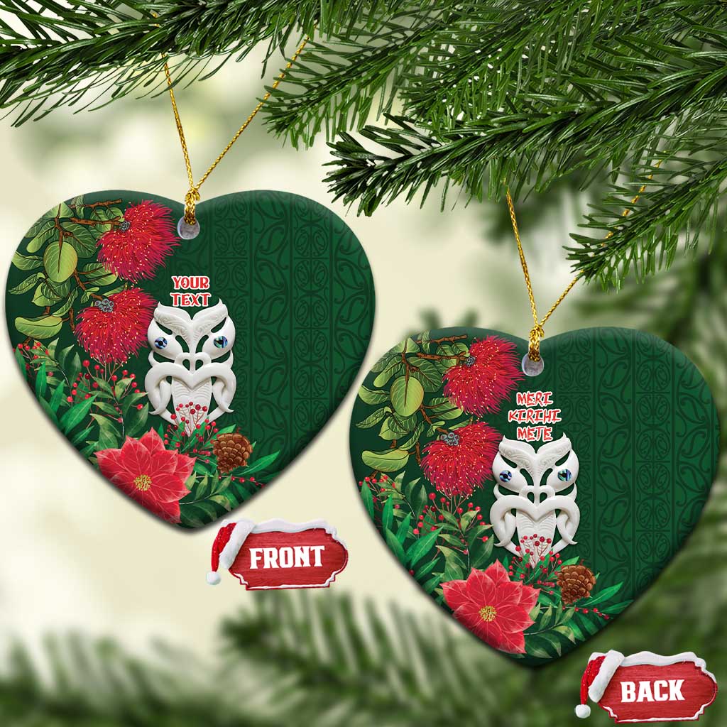 Maori Wheku Meri Kirihimete Personalised Ceramic Ornament All Green Indigenous Maori Motif - Aussie Hoodie