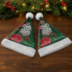 Maori Wheku Meri Kirihimete Personalised Christmas Santa Hat All Green Indigenous Maori Motif - Aussie Hoodie