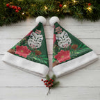 Maori Wheku Meri Kirihimete Personalised Christmas Santa Hat All Green Indigenous Maori Motif - Aussie Hoodie