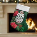 Maori Wheku Meri Kirihimete Personalised Christmas Stocking All Green Indigenous Maori Motif - Aussie Hoodie