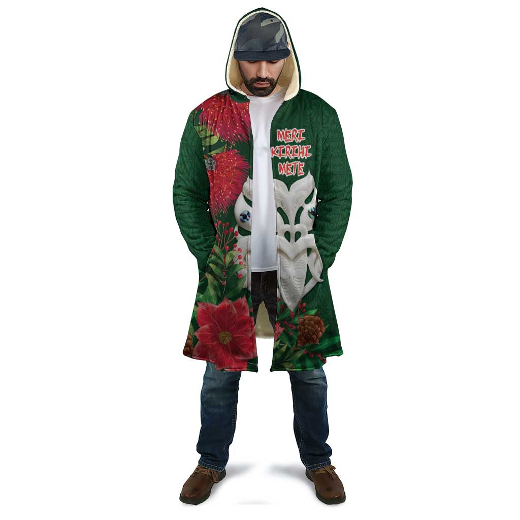Maori Wheku Meri Kirihimete Personalised Cloak All Green Indigenous Maori Motif - Aussie Hoodie