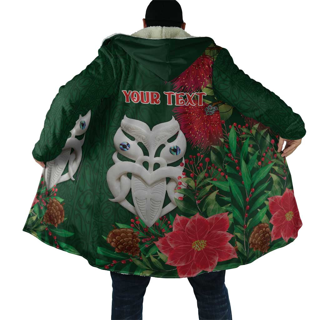 Maori Wheku Meri Kirihimete Personalised Cloak All Green Indigenous Maori Motif - Aussie Hoodie