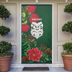 Maori Wheku Meri Kirihimete Personalised Door Cover All Green Indigenous Maori Motif - Aussie Hoodie